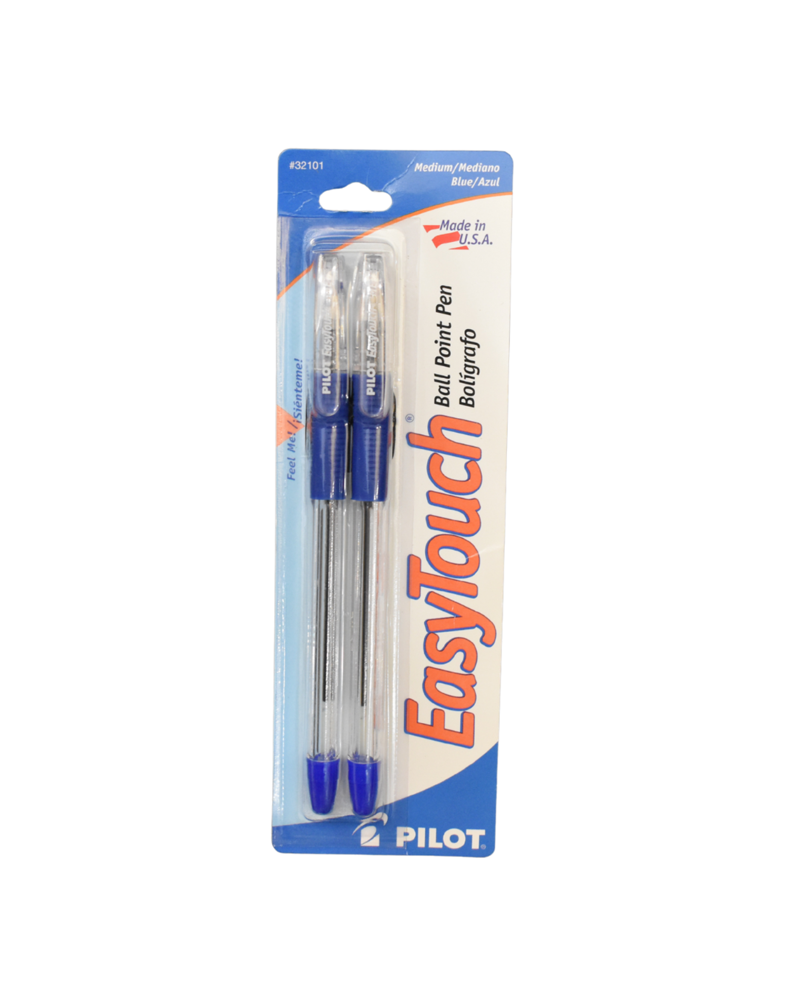 image of: PILOT EASY TOUCH MEDIUM BLUE PEN, 2 CARD