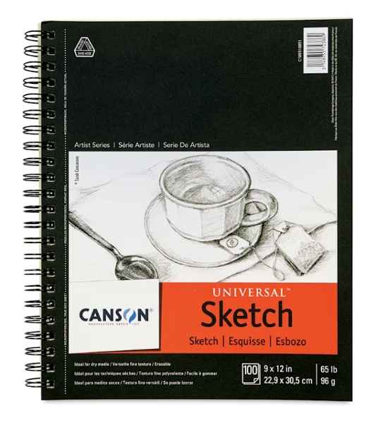 Canson Universal Sketch Pad, 9" x 12", Portrait, 100 Sheets; $18.98