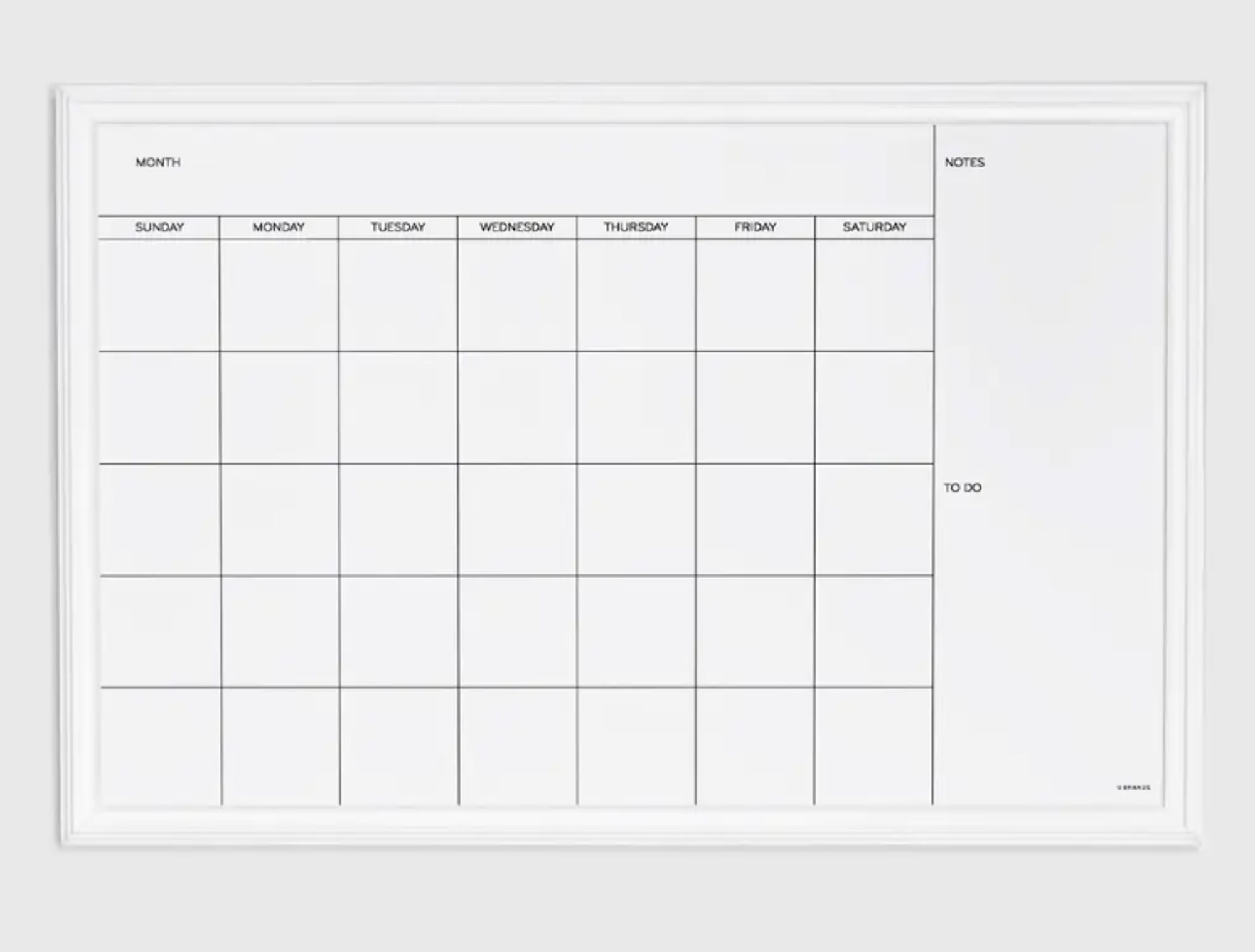 Product image 1 of 1 for U Brands Farmhouse Dry Erase Monthly Calendar, White