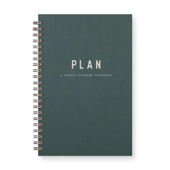 image of: Simple Plan Undated Weekly Planner Journal, Dark Green