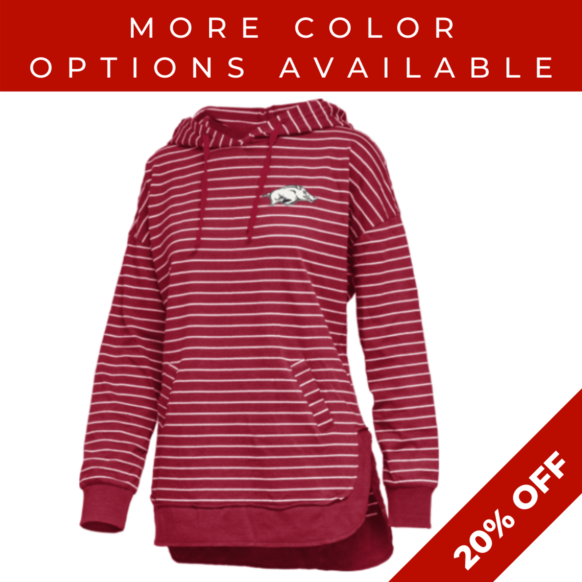 image of: Arkansas Razorbacks Women's Cara Striped Hoodie