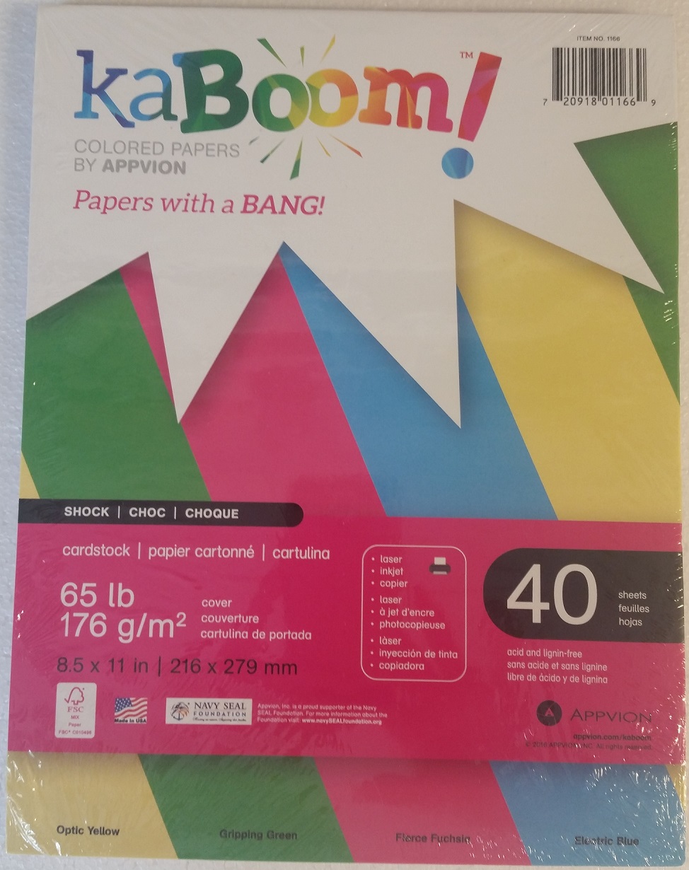 image of: RS Kaboom Shock Cardstock 8.5x11 40 Sheets