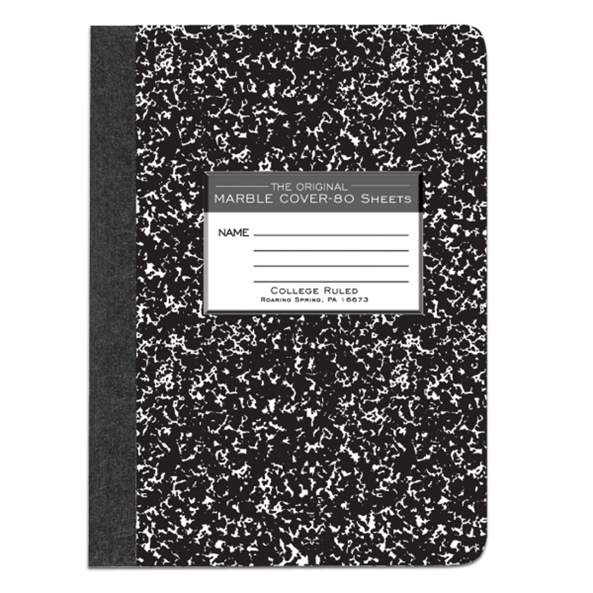 image of: COMPOSITION BOOK BLACK MARGLE