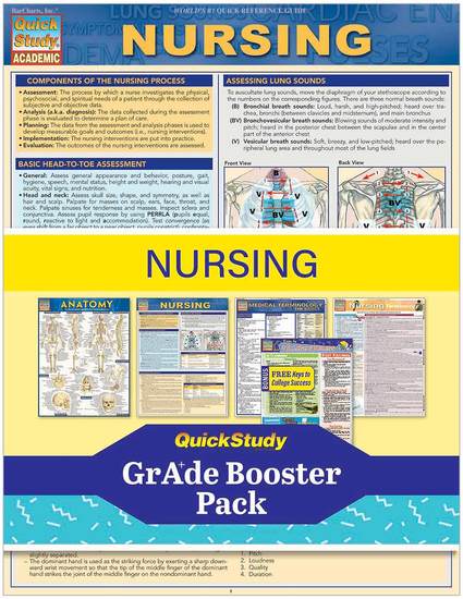Cover image for NURSING GRADE BOOSTER PACK- LAMINATED STUDY GUIDE