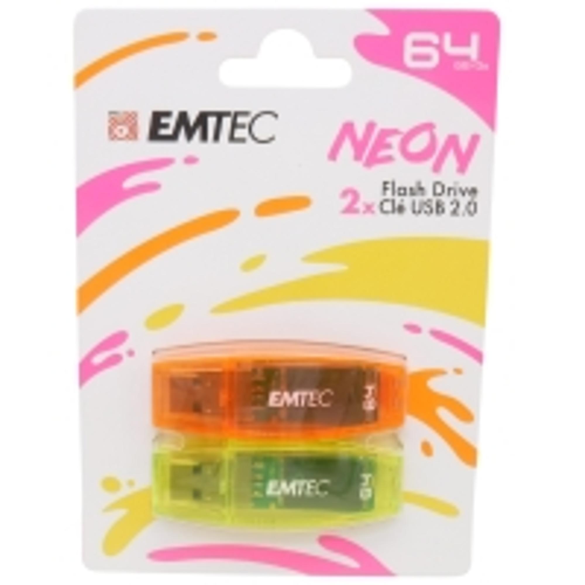 image of: Emtec 64GB USB 2.0 Flashdrive 2pk