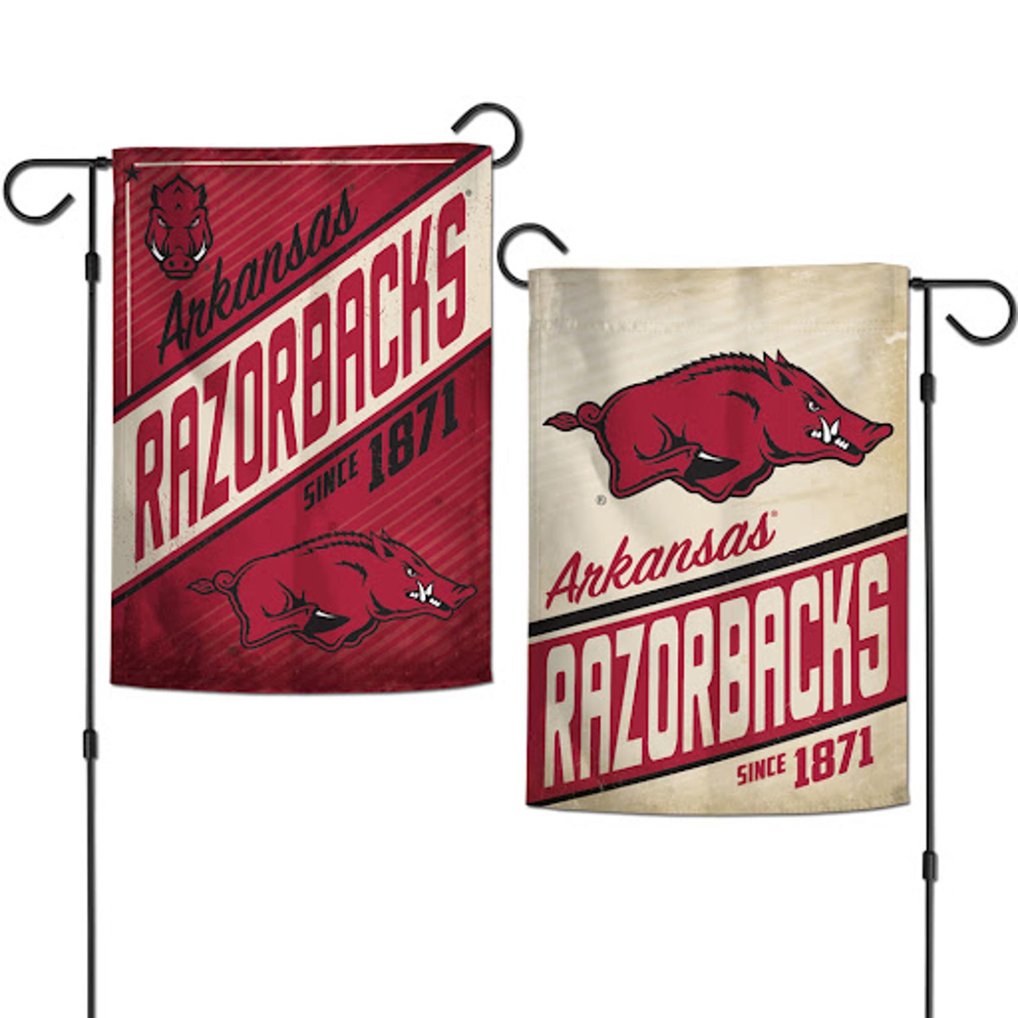 image of: Arkansas Razorbacks Two Sided Garden Flag