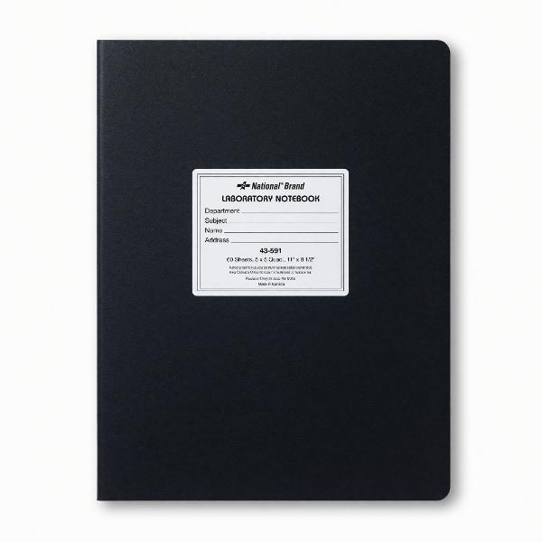 NATIONAL LAB NOTEBOOK BLACK 8.5X11 5X5 QUAD; $16.99