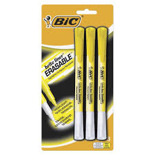 image of: BIC Brite Liner Erasable Highlighter- 3 pack