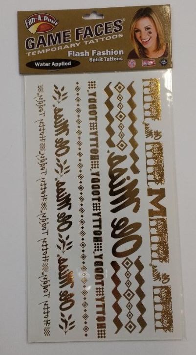 image of: Ole Miss Flash Fashion Gold Water Applied Tattoos
