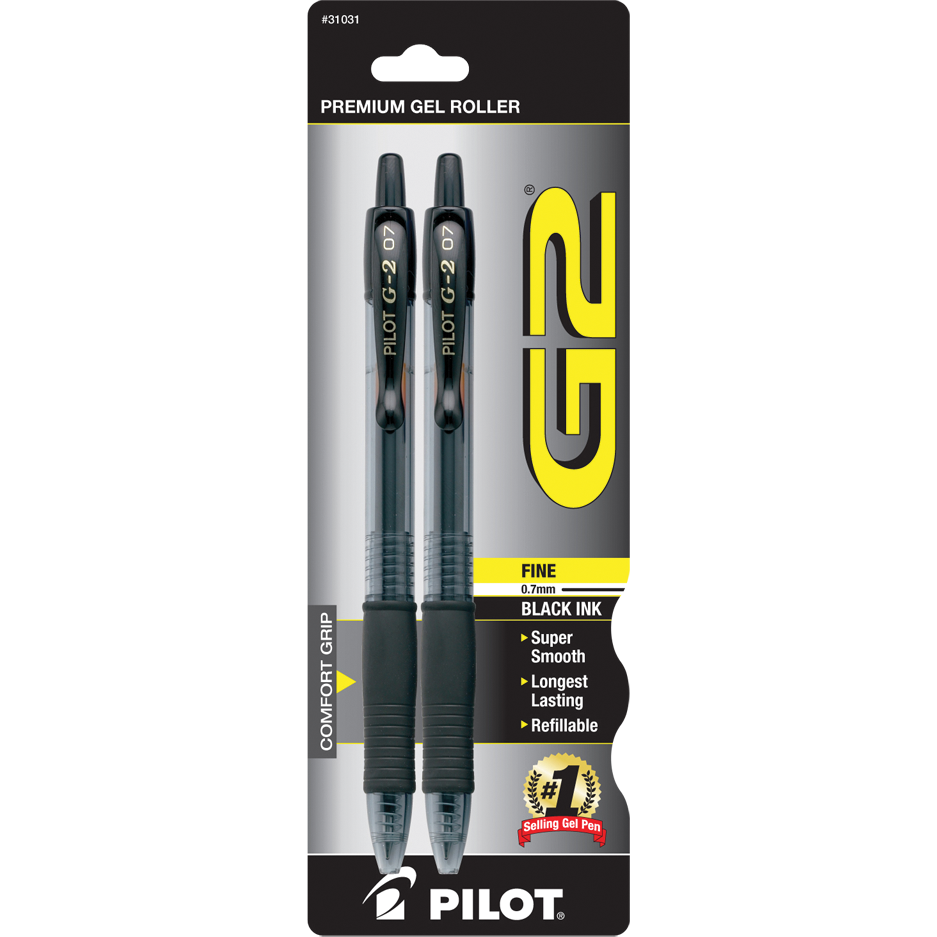 Product image 1 of 1 for Pilot - G2 Retractable Gel Pen - Black, 2pk