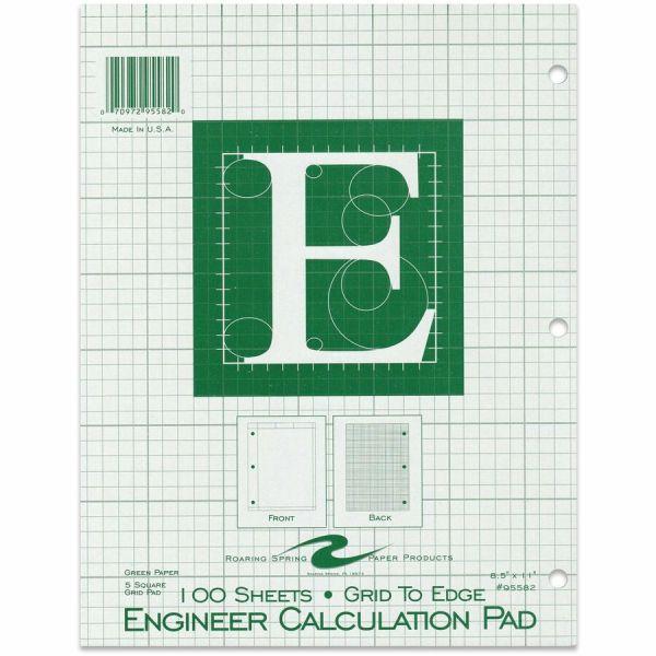 Roaring Springs 8.5in x 11in Engineering Pad, Green, 100 Sheets; $8.98