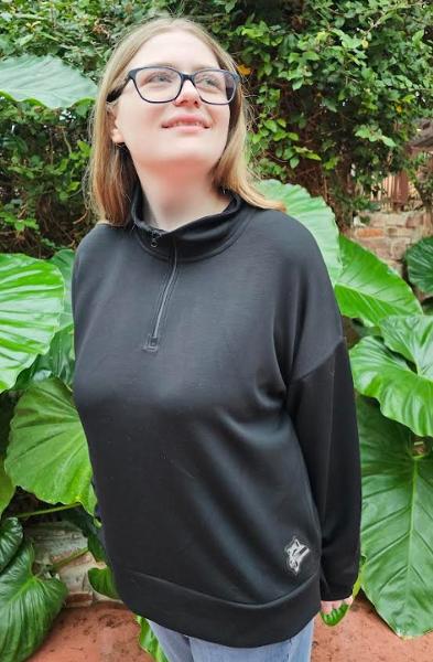 Artisan "CORA" Quarterzip with Etched Patch; $49.95