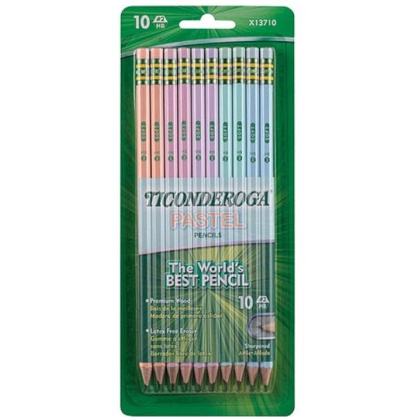 PENCIL TICONDEROGA PASTEL 10 CT; $7.99