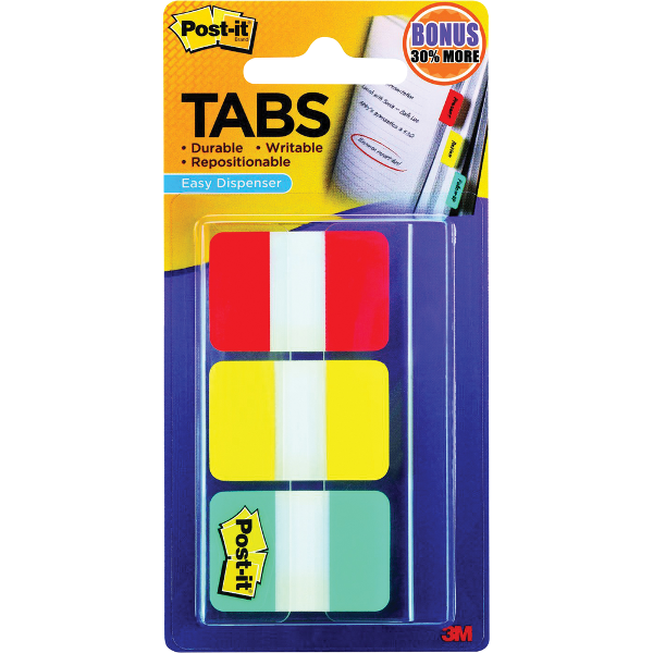 Post-It 1in x 1.5in Durable Tabs, 3 Pack, Primary; $6.98