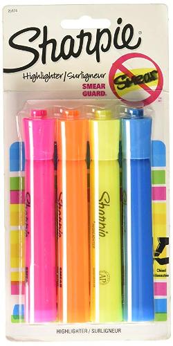 Sharpie Highlighters -Wide Tipped -  Assorted 4 Pack; $6.09