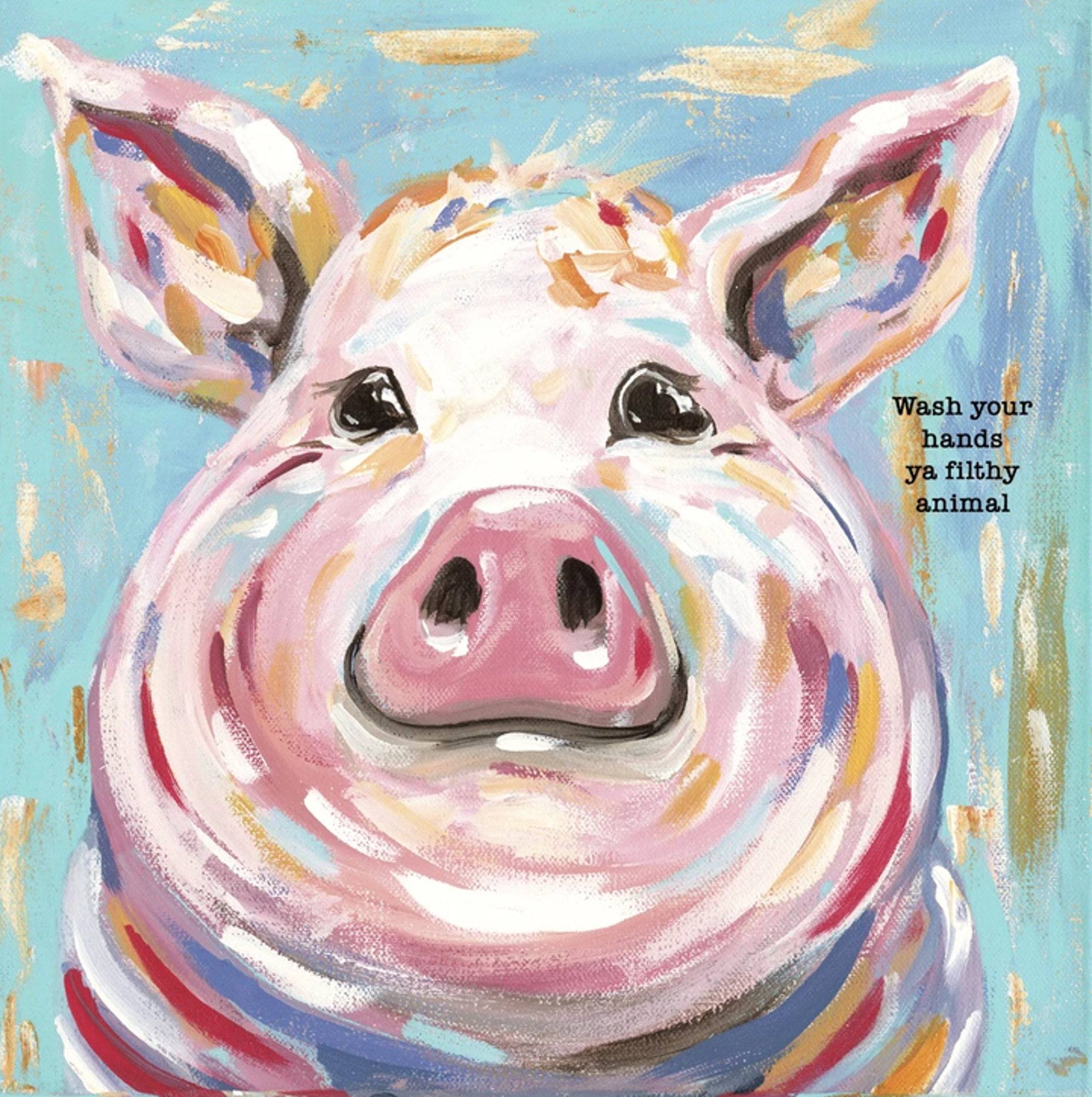 image of: Glory Haus Wash Your Hands Pig Canvas