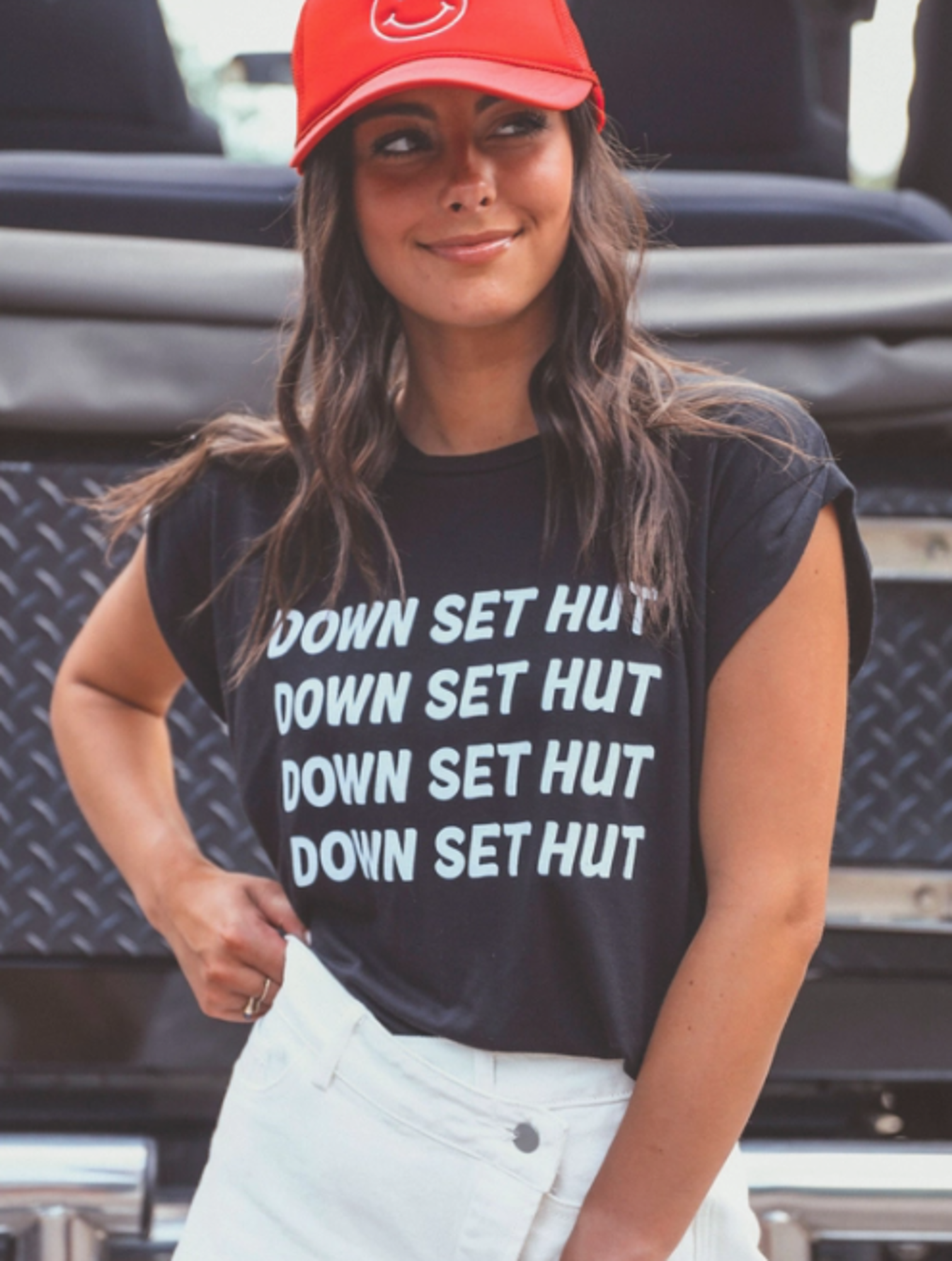 image of: Women's Charlie Southern Football Down Set Hut Rolled Sleeve Tee