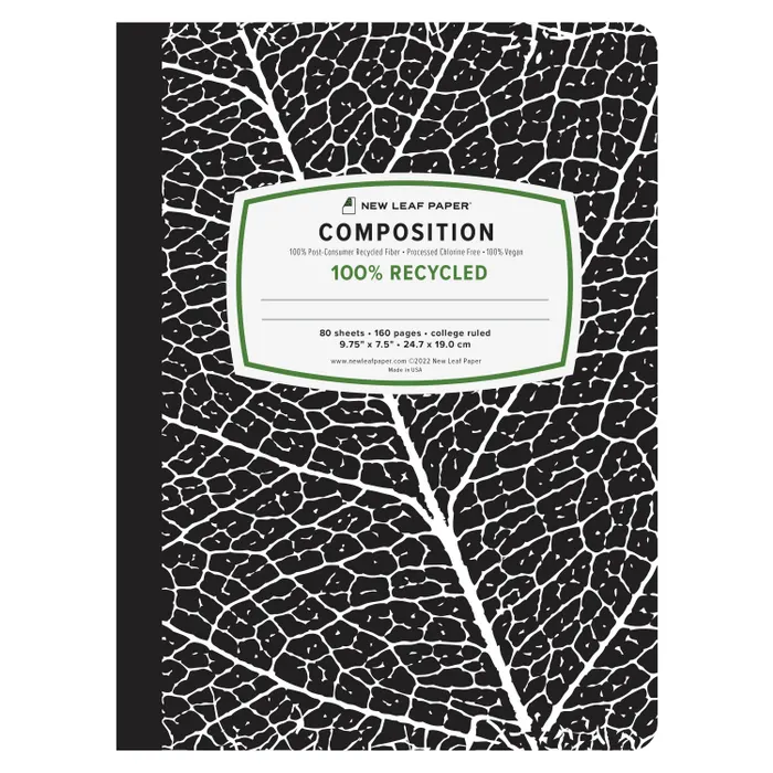 Product image 1 of 1 for New Leaf Paper 100% Recycled Composition Book, 7-1/2 x 9-3/4 Inches, 80 Sheets