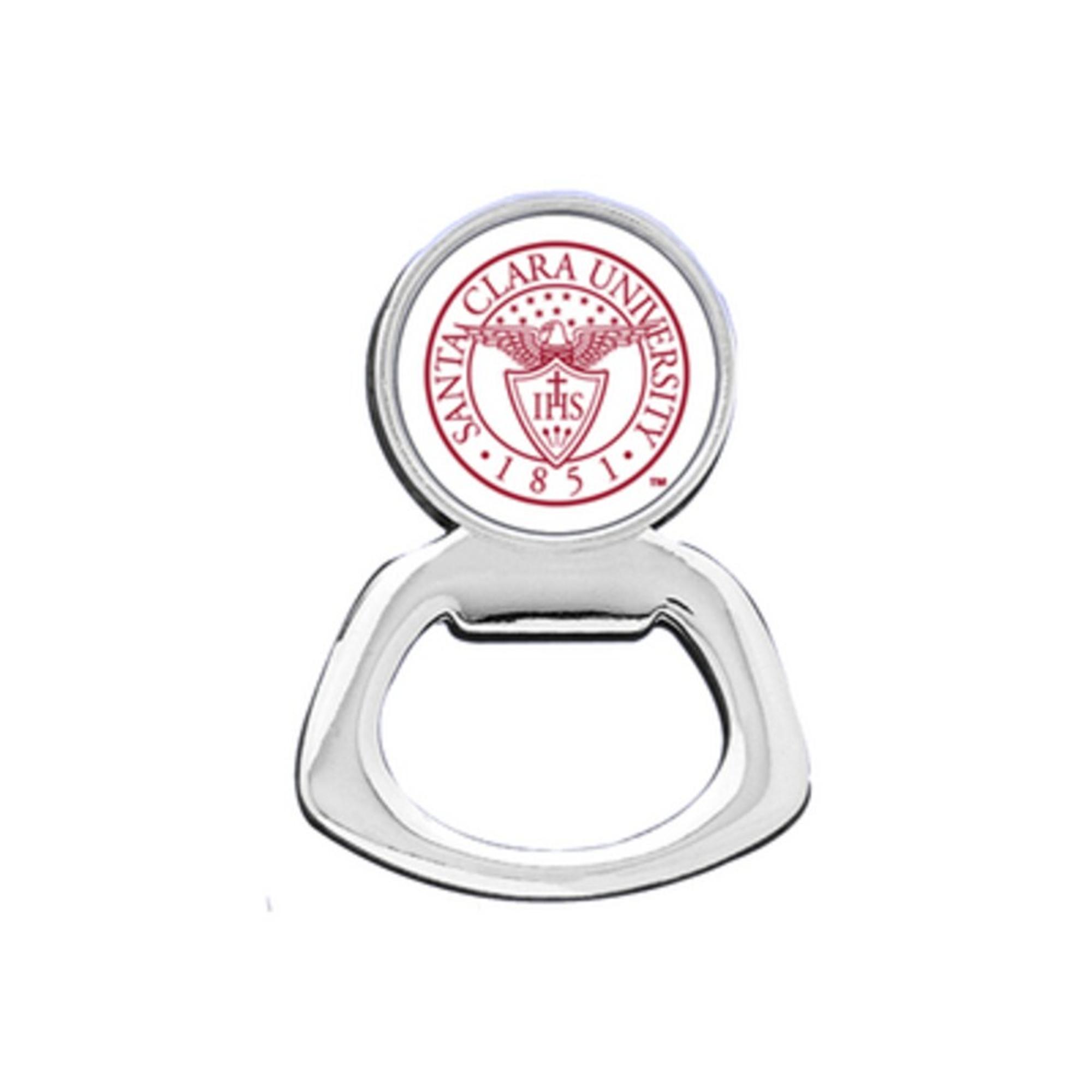 image of: Santa Clara University Seal Round Bottle Opener Magnet, Silver