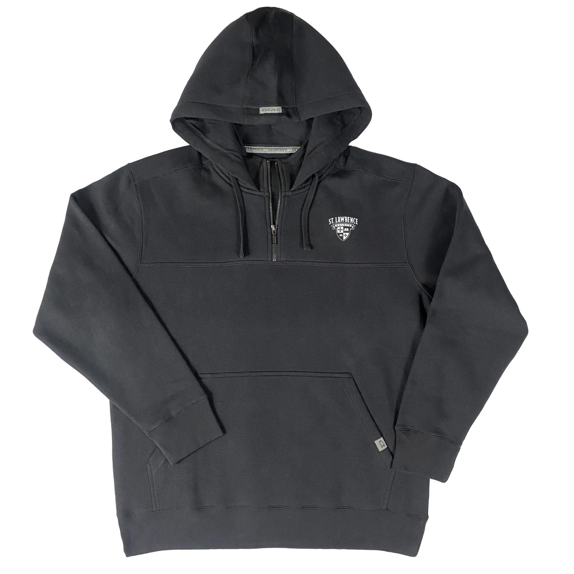 image of: Slate Gray 1/4 Zip Hood Sweatshirt
