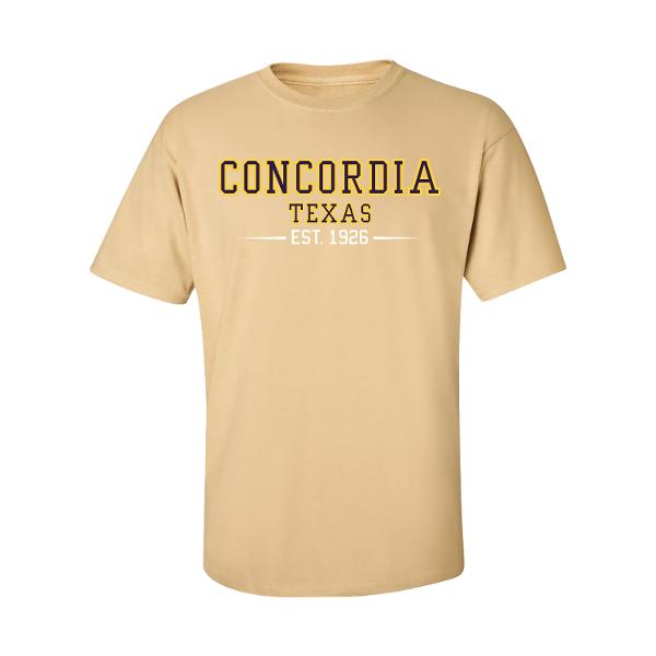 Concordia Est. 1926 Tee Maize; $18.99