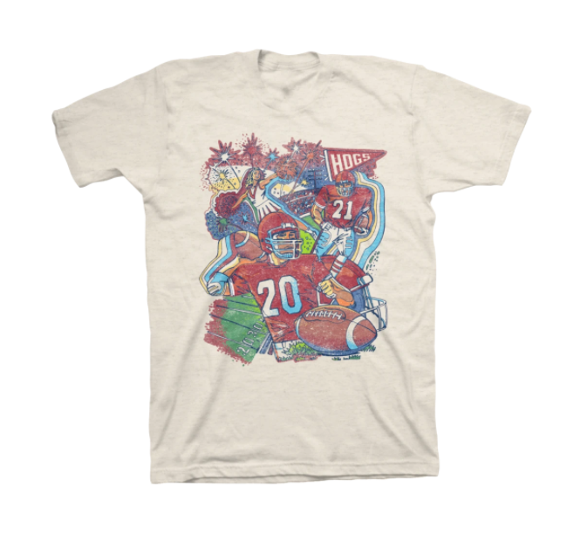 image of: Arkansas Razorbacks that 70's Football Short sleeve tee- Ivory