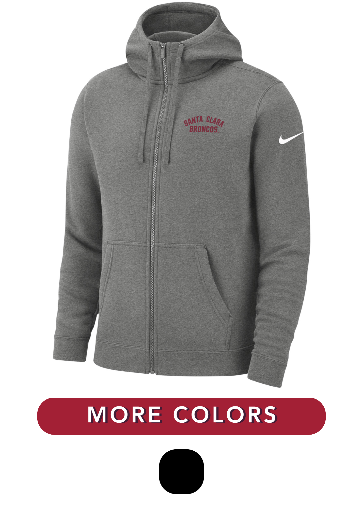image of: Santa Clara Broncos Nike Club Fleece Full Zip Hoodie