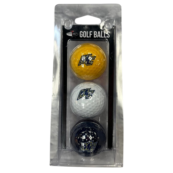 MC Yellow/White/Navy Golf Ball 3-pack; $14.99