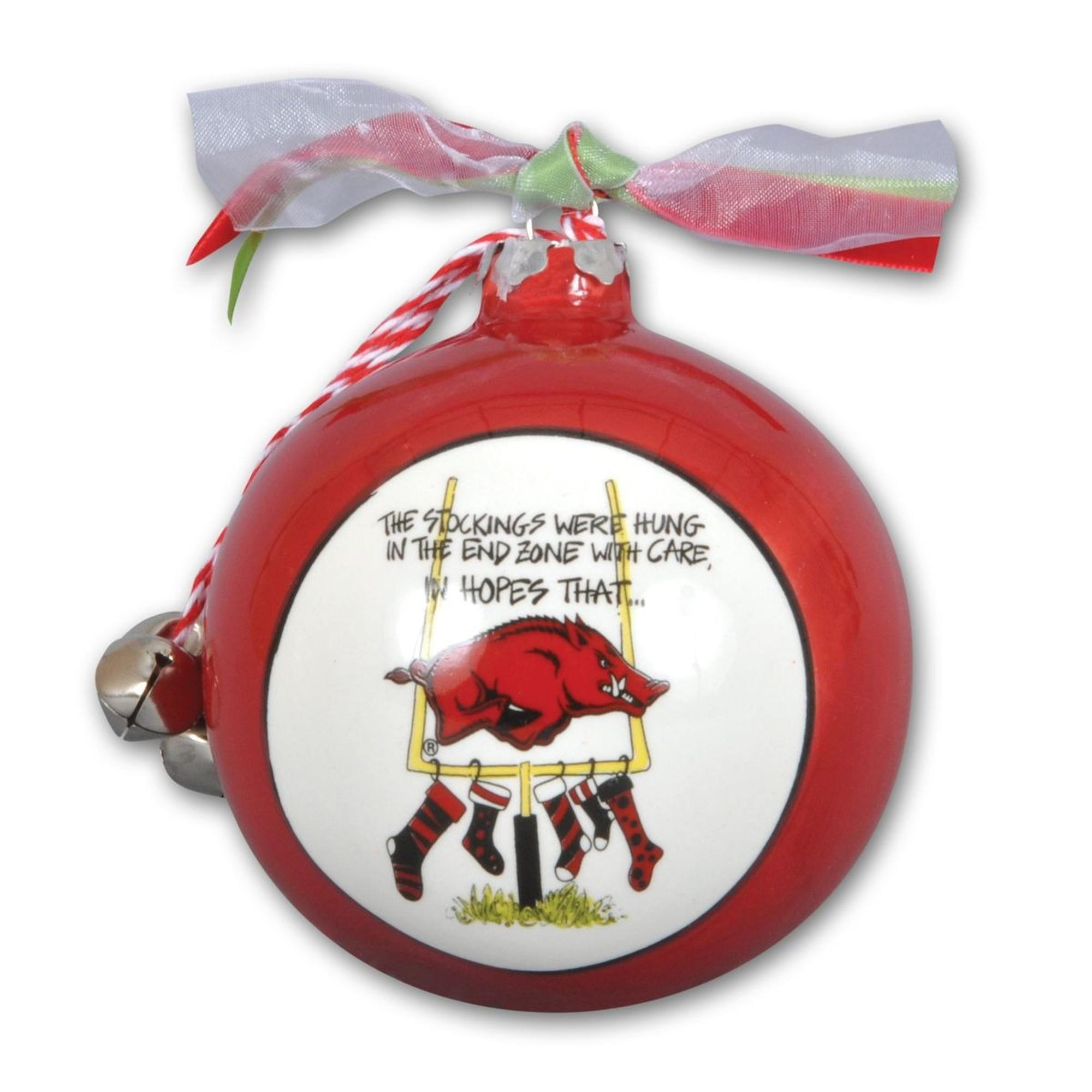 image of: Arkansas Razorbacks Magnolia Lane Stockings Ornament
