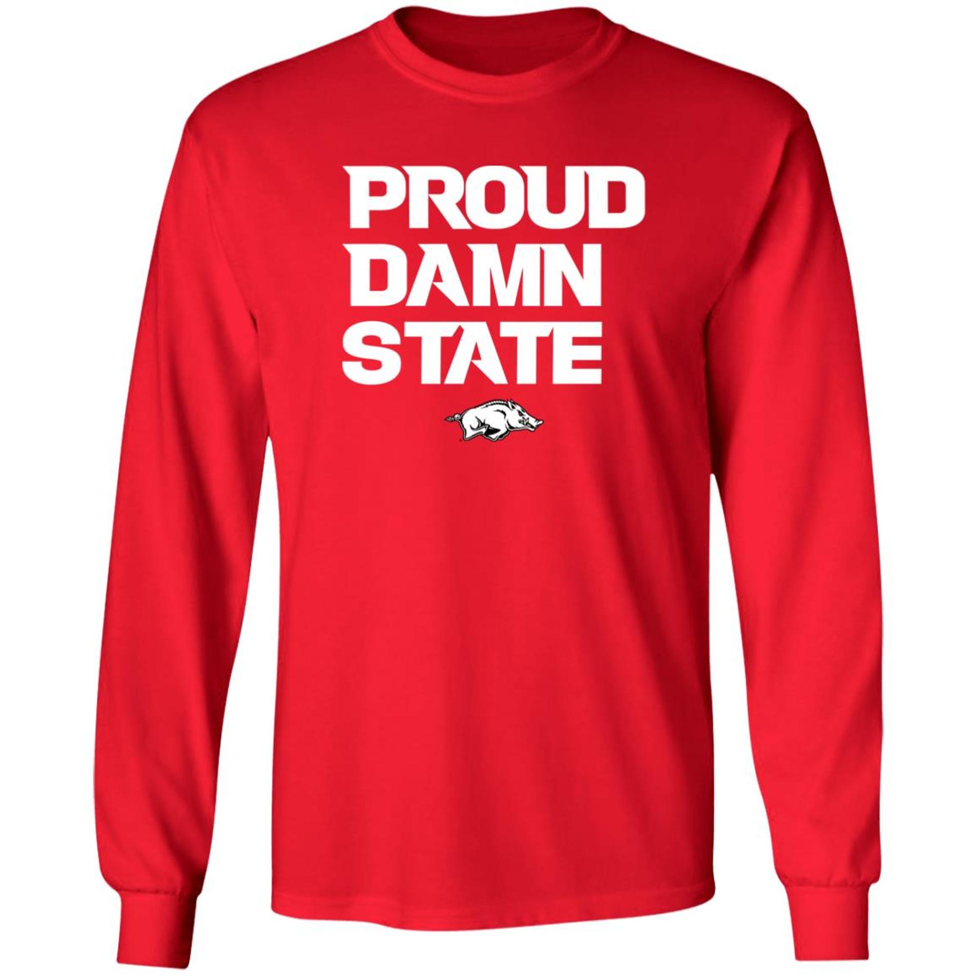 Arkansas Razorbacks Nike Proud Damn State Long Sleeve Tee