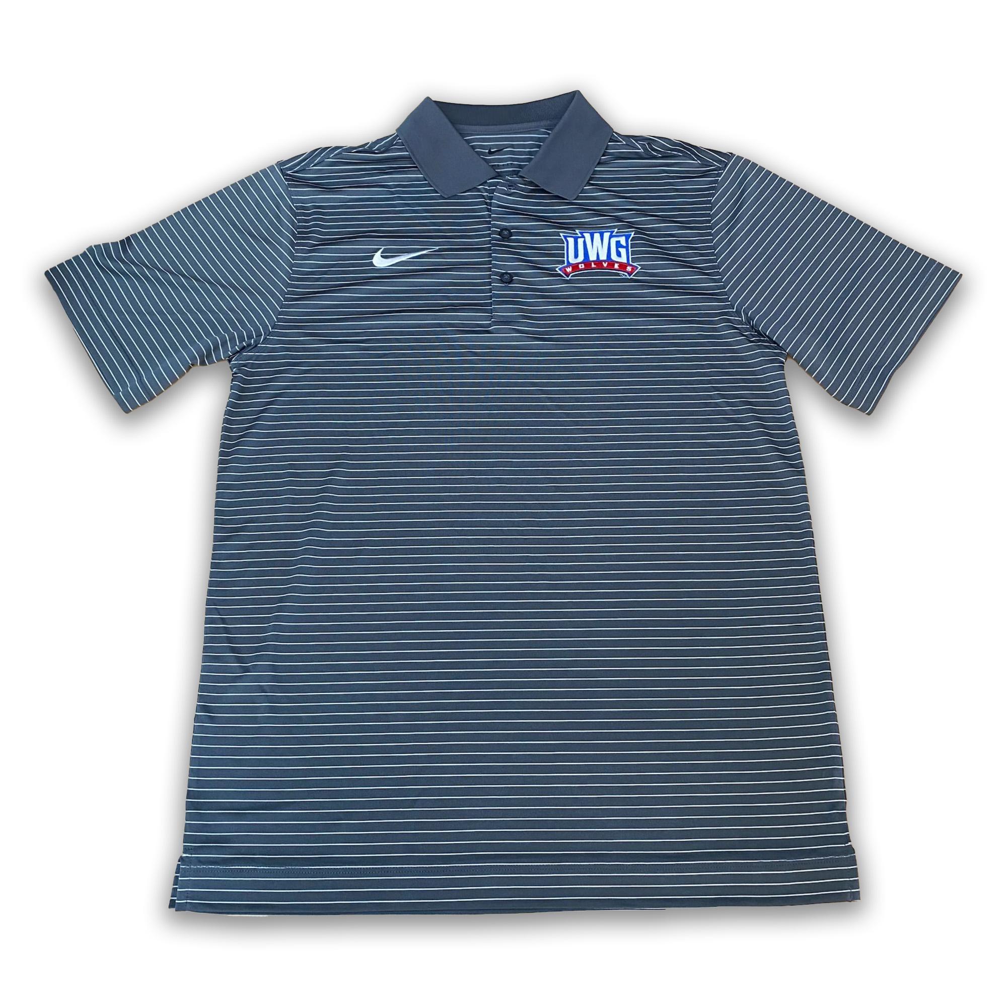 image of: ATHLETICS LOGO NIKE STADIUM STRIPE POLO