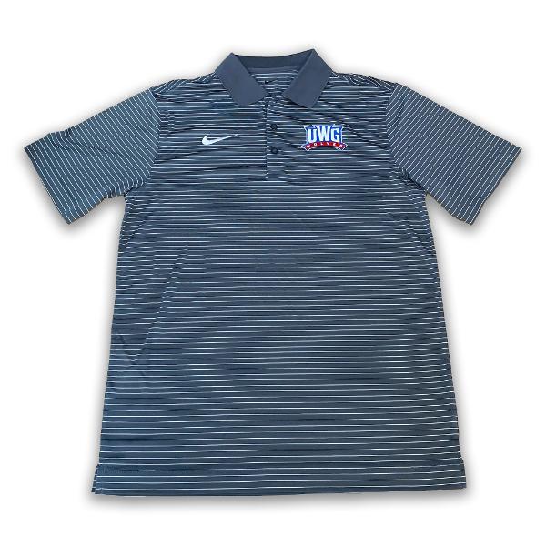 ATHLETICS LOGO NIKE STADIUM STRIPE POLO; $82.99