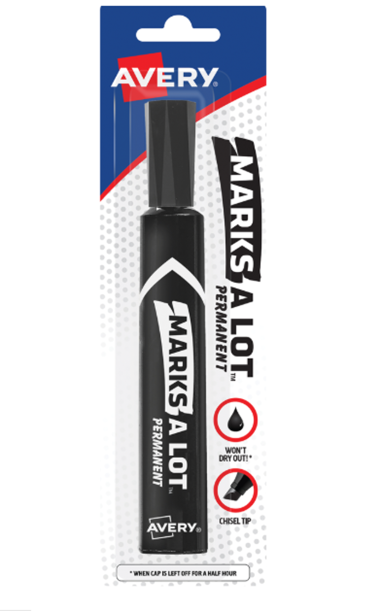image of: Marks-A-Lot Desk Style Permanent Marker - Black, Chisel