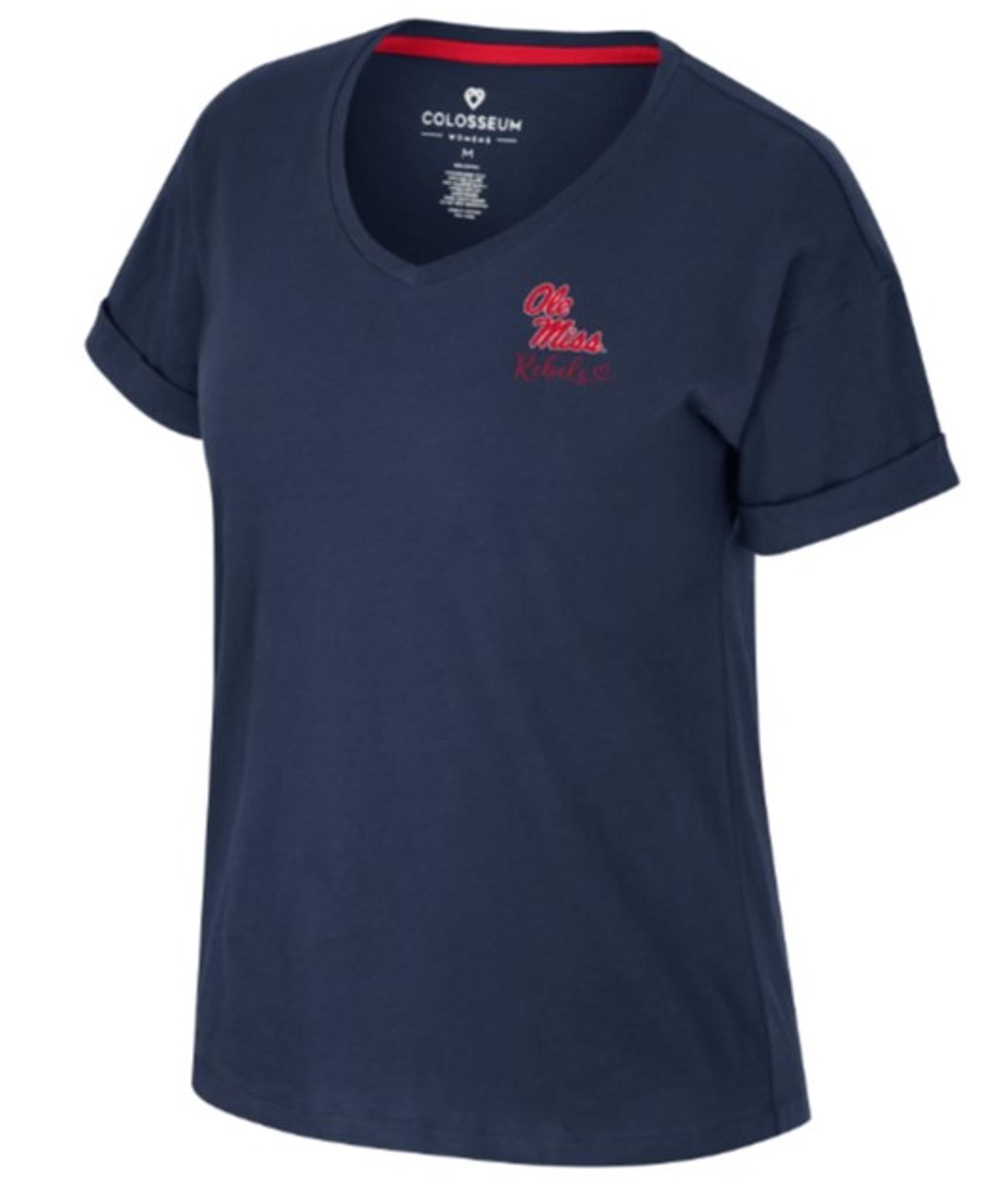 image of: Ole Miss Women's Tiara Oversized V-Neck Tee Navy