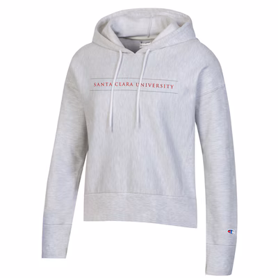 image of: Santa Clara University Champion Women's Reverse Weave Crop Hood, Gray