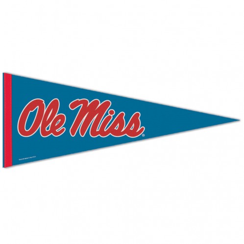 image of: Ole Miss Script Premium Pennant LA Blue 12x30