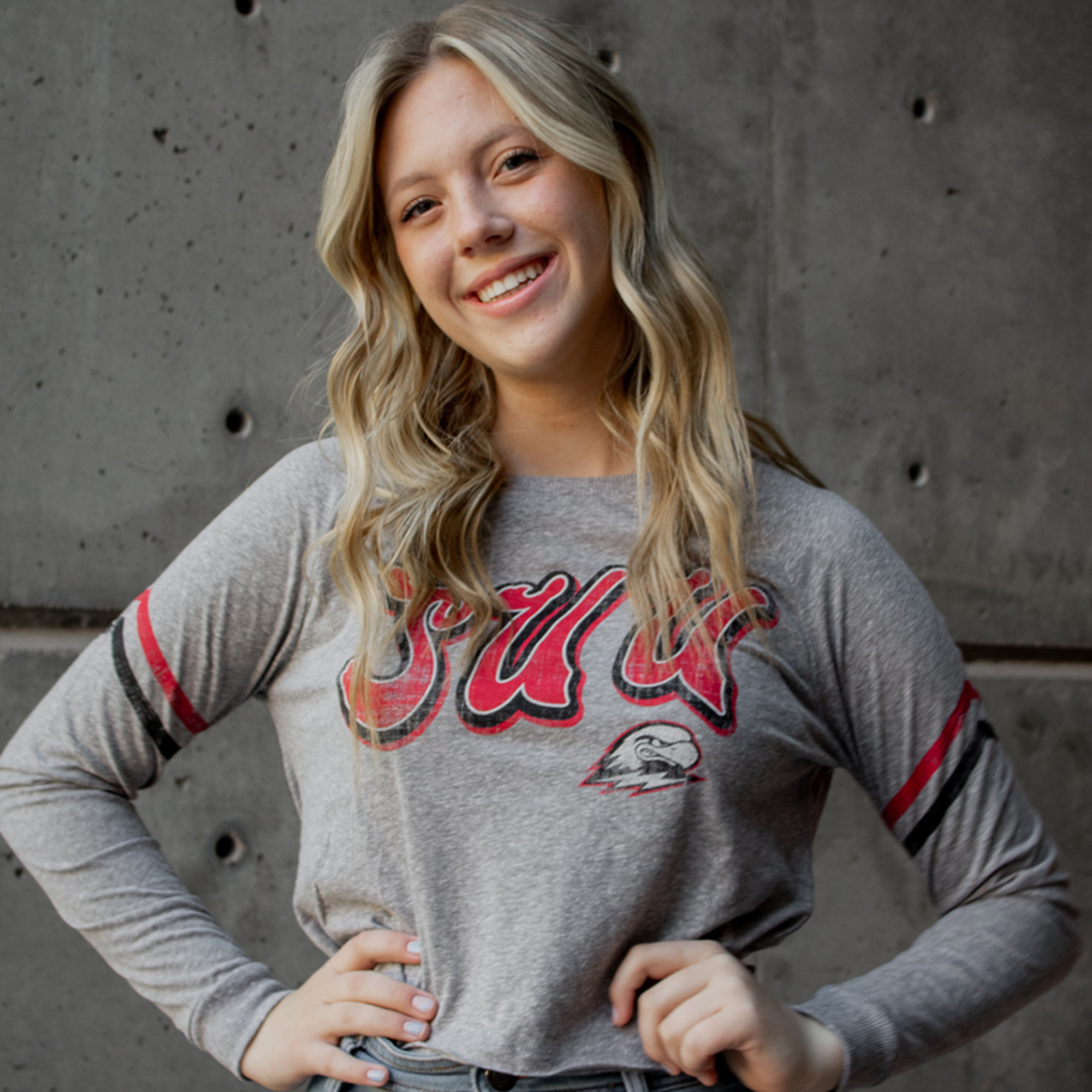 image of: Colosseum Women's SUU Long Sleeve Cropped Tee