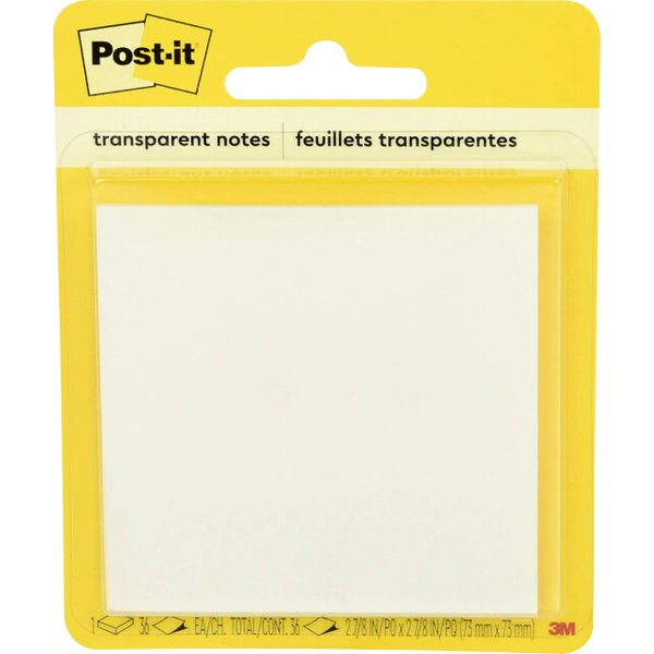 Post-it Transparent Notes - Clear 2.8x2.8in; $3.99