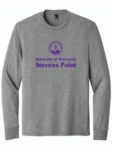 UWSP Perfect Tri-Blend Long Sleeve T-Shirt, Gray Frost; $33.98