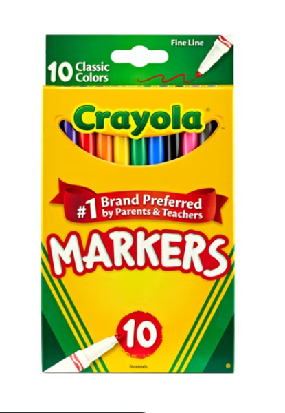 Crayola Markers - 10pk, Fine Line; $2.99