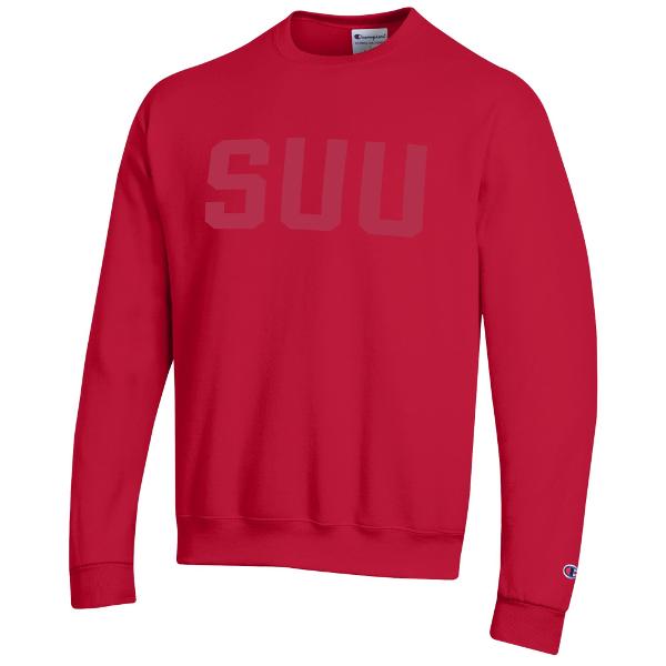 CHAMPION CREW RED   SUU RED ON RED; $49.99