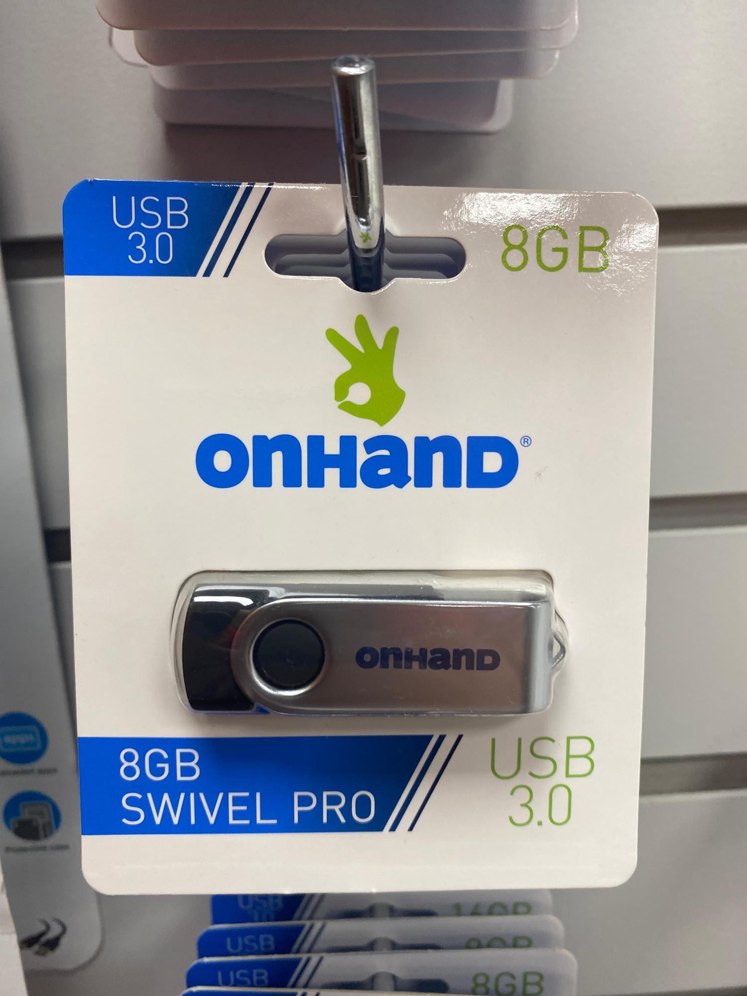 image of: OnHand Swivel USB 3.0 Flash Drive - Black 8GB BP