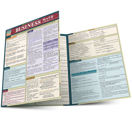 Cover image for BUSINESS MATH FORMULAS LAMINATED STUDY GUIDE