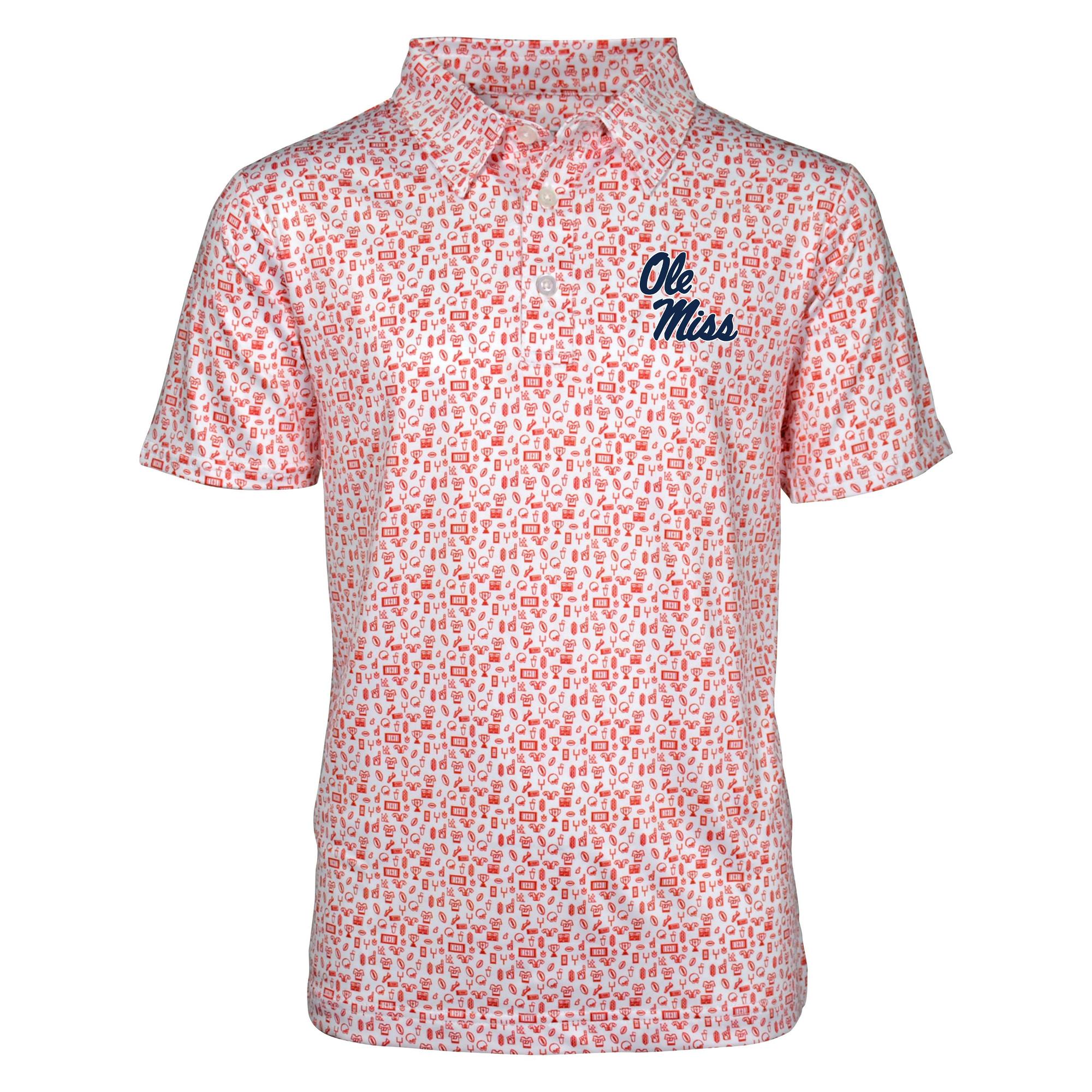 image of: Youth Ole Miss Crew Print Polo