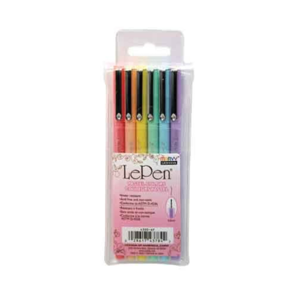 PEN LE PEN .3mm 6 PIECE PASTEL; $14.99