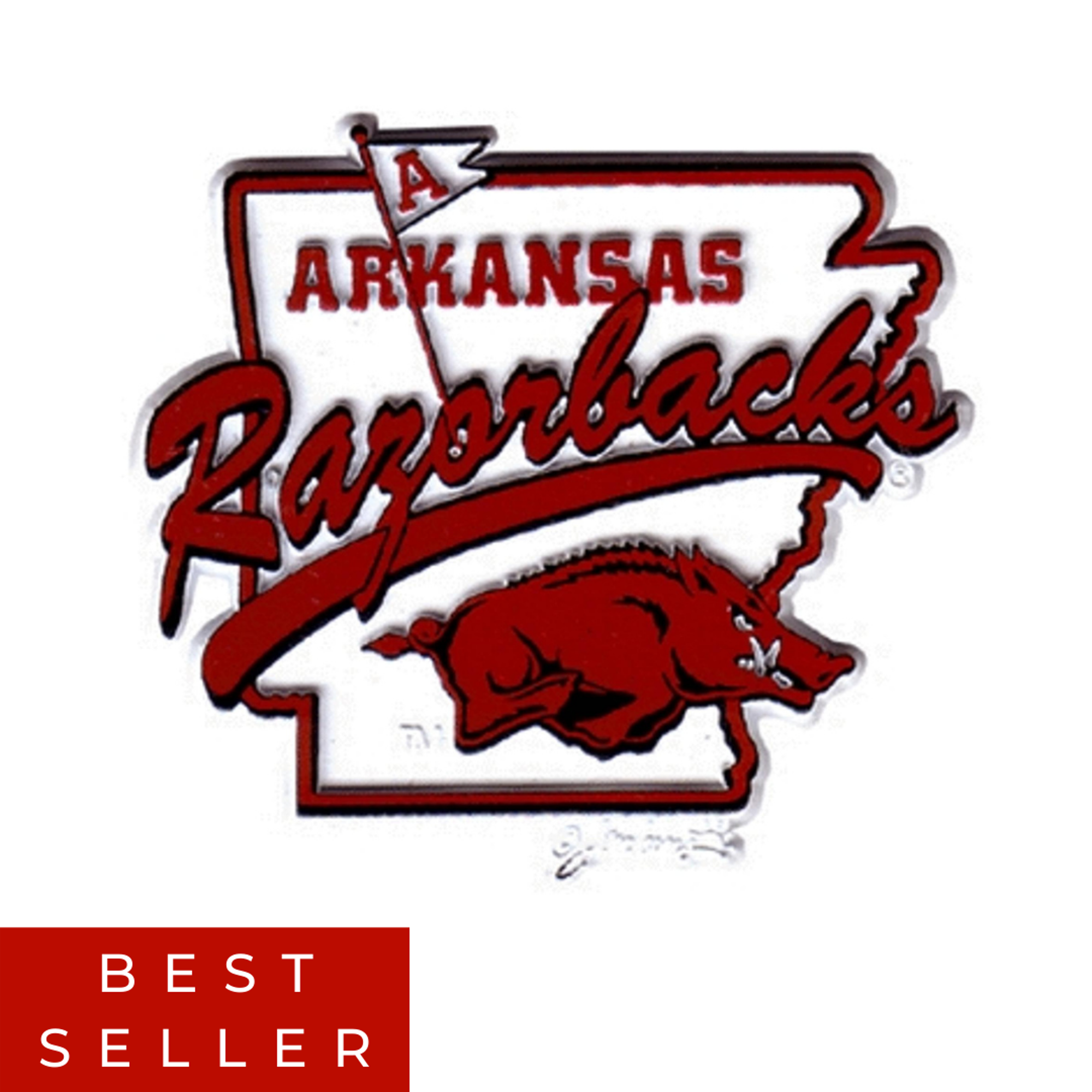 image of: Arkansas Razorbacks Magnet 2 Dimensional Mascot & Map