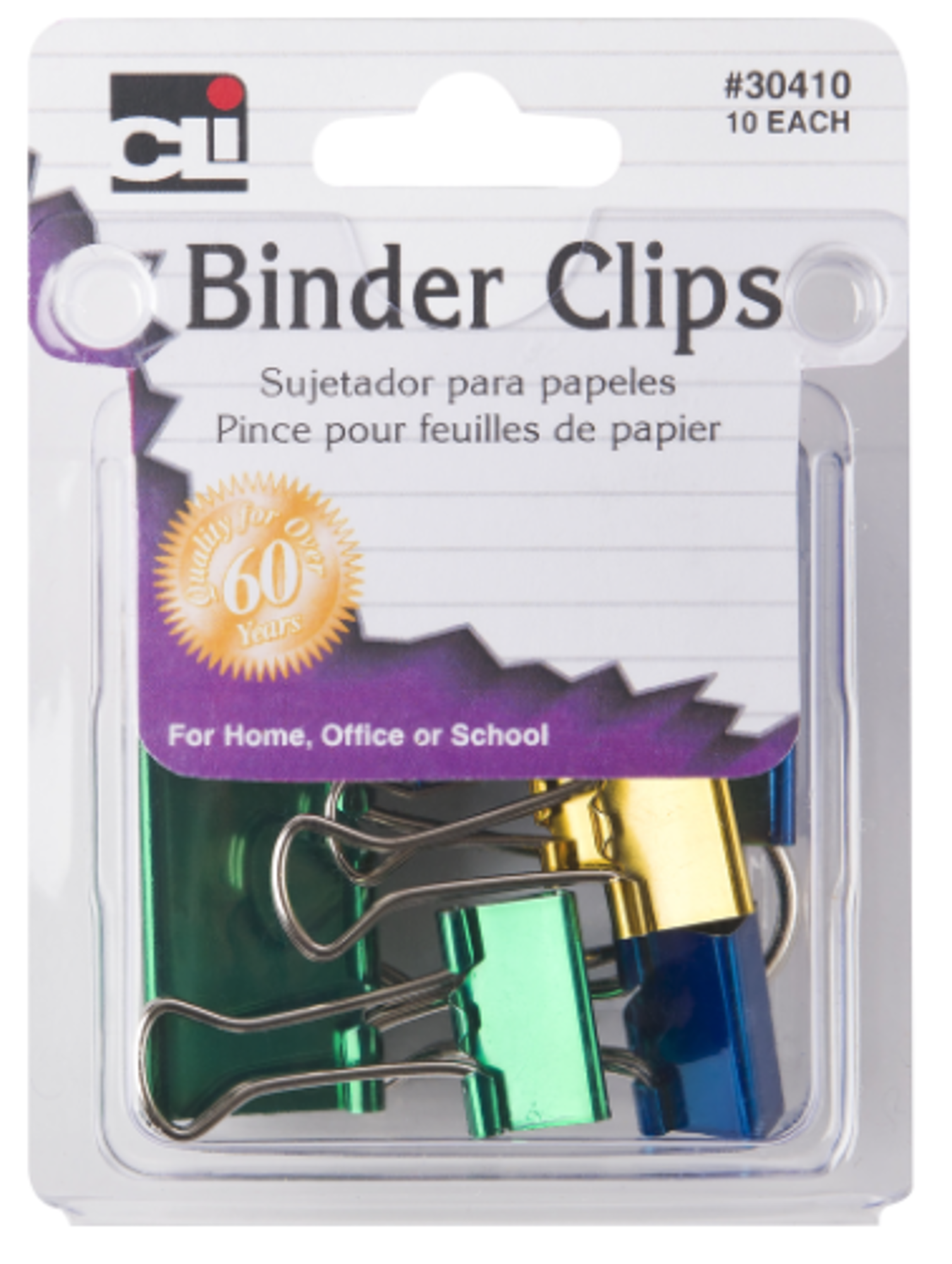 image of: Charles Leonard Binder Clips - Asst Asst 10Pk BP