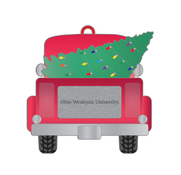 Owu Ornament Truck With Tree Pewter; $12.99