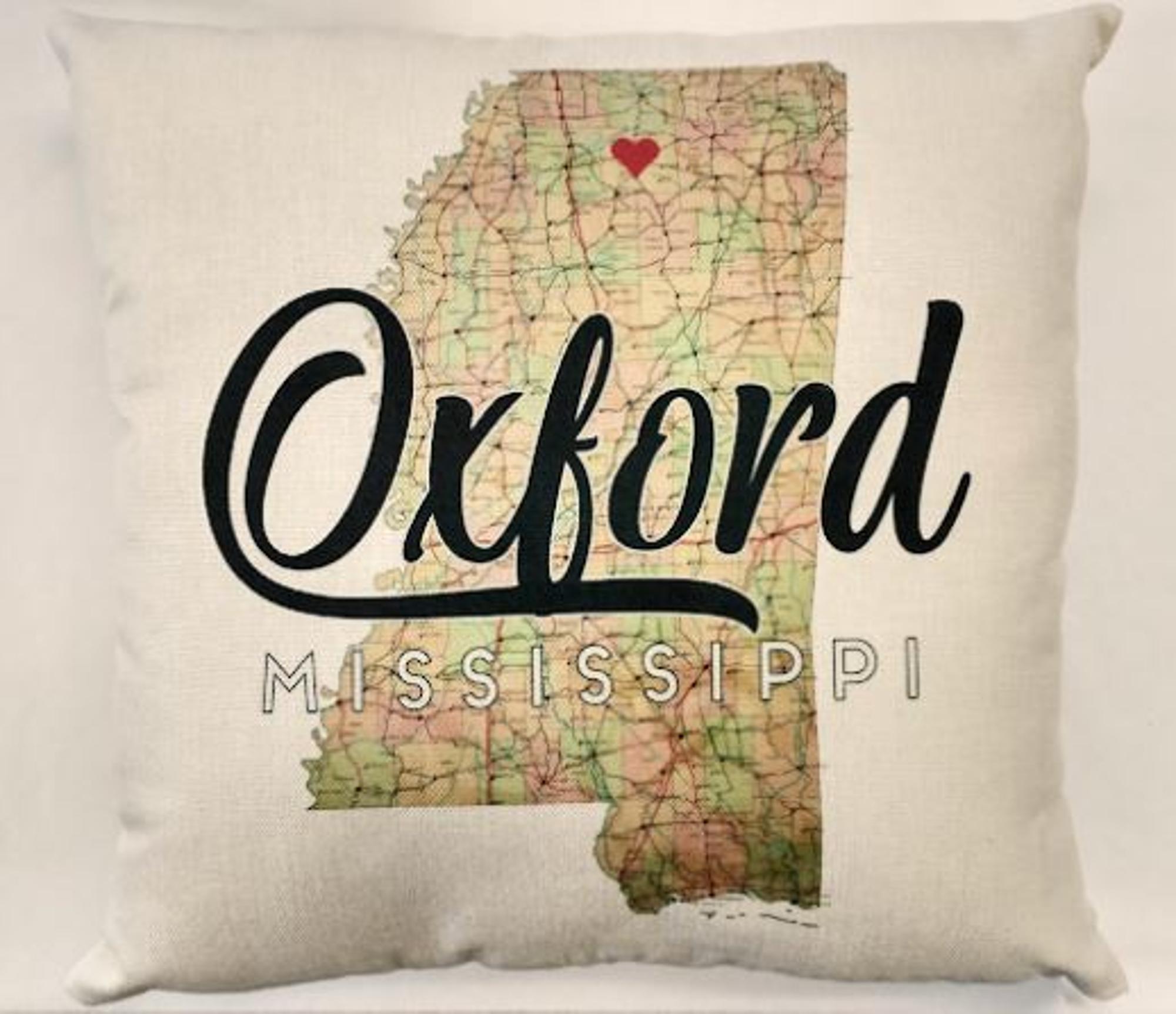 image of: Oxford Map Square Pillow 14x14