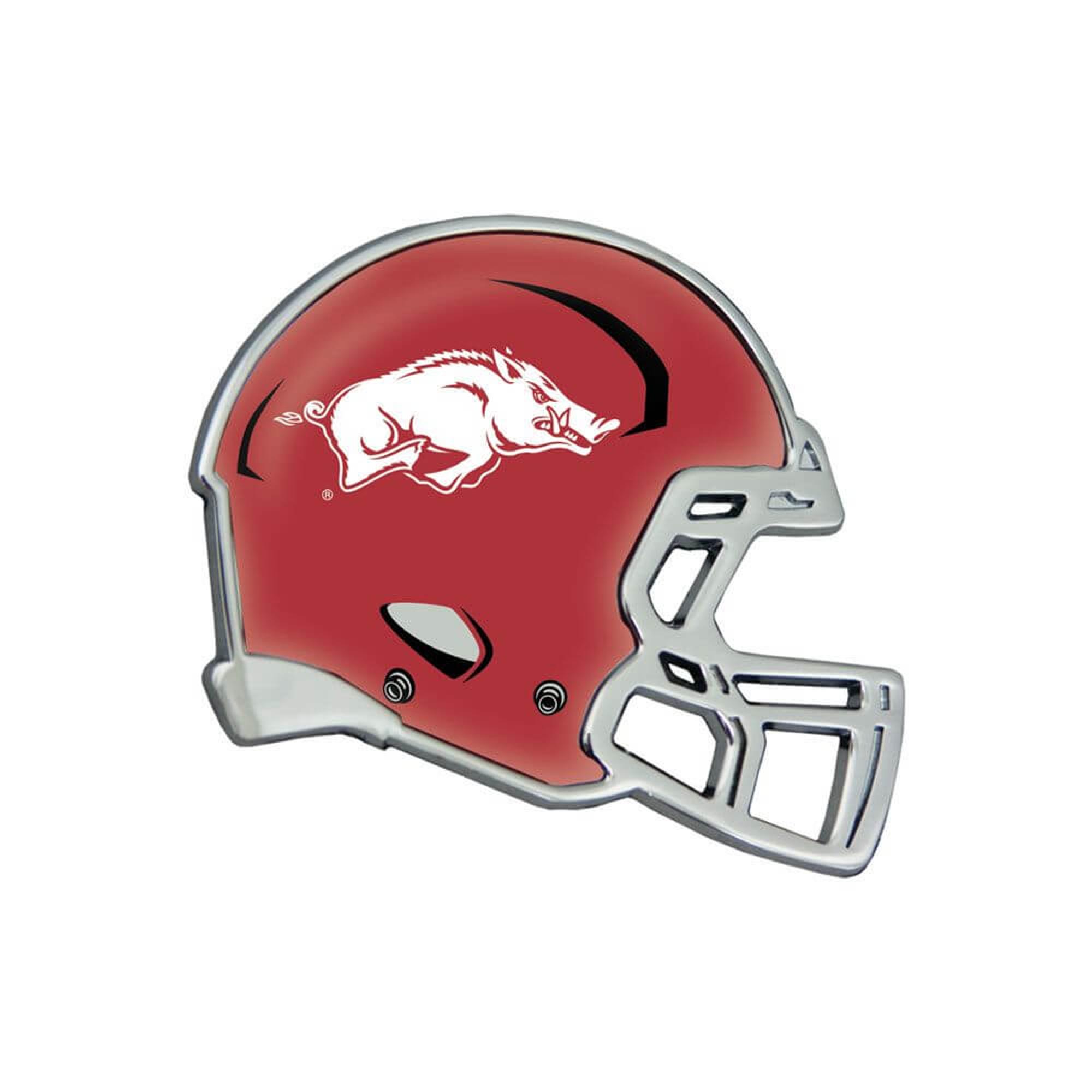 image of: Arkansas Razorback Wincraft Helmet Chrome Metal Domed Emblem - Red/Silver